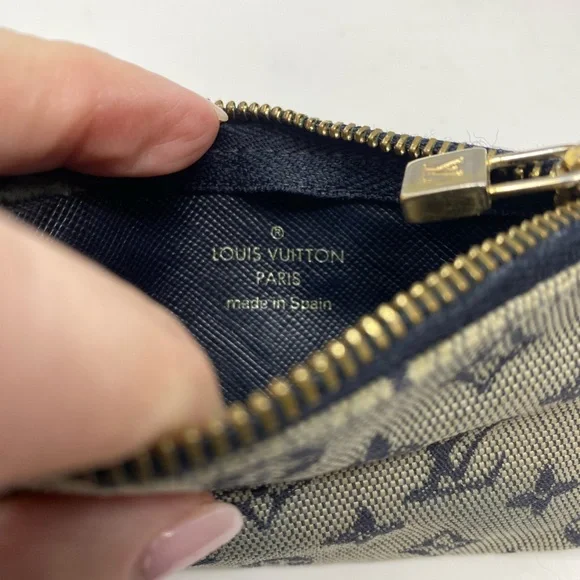 Louis Vuitton Monogram MiniLin Pochette Cles Coin Purse Blue